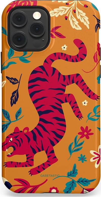 Casetastic Hoesje Geschikt voor Apple iPhone 12/12 Pro Magsafe - Stijlvolle Beschermende Duo-layer Case - Zonnetijger