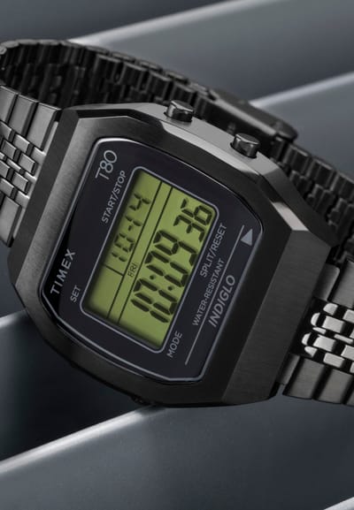 Timex Mk1 Handwind Quartz Digitaal Horloge Zwart Kast: 100% Roestvrij Staal | Armband: 100%Roestvrij Staal 36 TW2W91600AJ