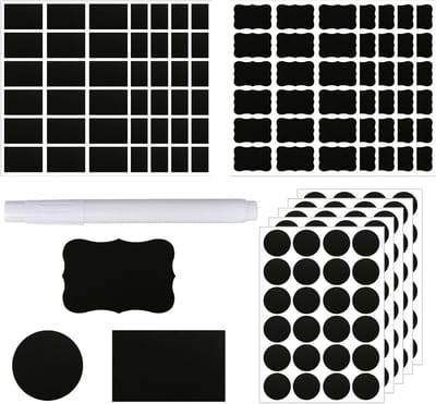 300 stuks zelfklevende etiketten in 3 maten en vormen voor tafeletiketten en keukenetiketten, ideaal voor organisatie en labeling