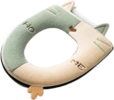 Toiletzittinghoes - Zachte Toiletmat - Comfortabel Zitten - Wasbaar Materiaal - 41.6 x 38.5 cm - Groen