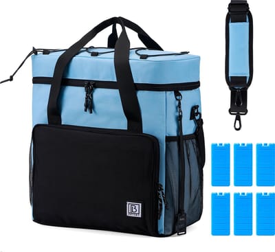 Brisby 4 Laags Geïsoleerde Koeltas - Lunchtas 40 liter - Zwart Blauw