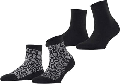 Esprit Heart Pattern 2-Pack gedessineerd katoen multipack sokken dames veelkleurig - maat 35-38