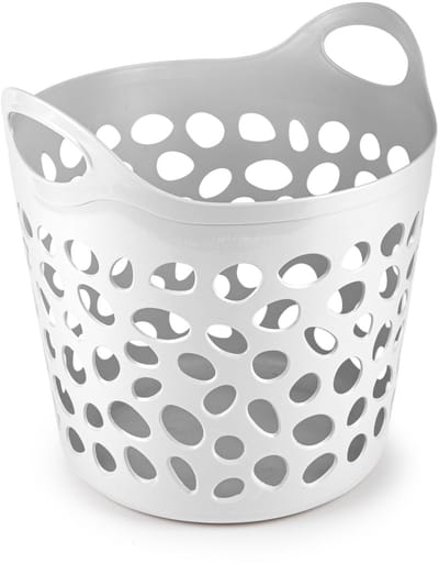 Plasticforte Flexibele wasmand/opbergmand - rond - wit - 35 liter - D40 x H39 cm