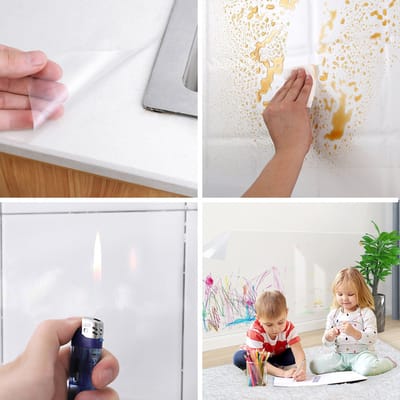 Waterdichte zelfklevende vinylsticker op rol per meter - Afwasbare sticker voor keuken, meubels, kasten, deuren - 60 cm x 3 m - Transparant
