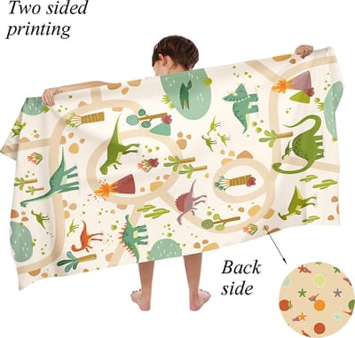 Ulticool Microvezel Handdoek - Dinosaurus Speelfiguren - Badhanddoek - Strandhanddoek - Sneldrogend Badlaken - 140 x 70 cm - voor Reizen Sport Zwemmen – Lichtgewicht Reishanddoek Microfiber - Jongen Meisje