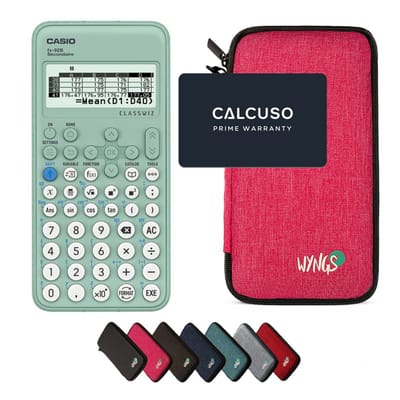 Casio FX-92B Secondaire incl. WYNGS Beschermhoes Roze - Wetenschappelijke Rekenmachine - Basis Pakket