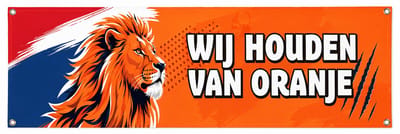 Spandoek 'Wij houden van Oranje' 220x70cm - WK versiering - WK voetbal 2026