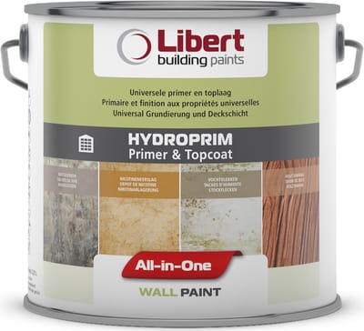 Libert Hydroprim – Isolerende Primer & Afwerkingslaag – 2-in-1 – Binnenmuurverf – Wit – 10L