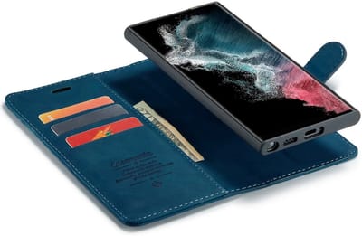 CaseBoutique Bookcase hoesje geschikt voor Samsung Galaxy S25 Edge - Effen Donkerblauw - Kunstleer - 2-in-1 Magnetisch Uitneembaar Design