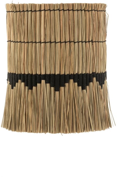 J-Line lampenkap Motief - gras/rotan - naturel/zwart - small