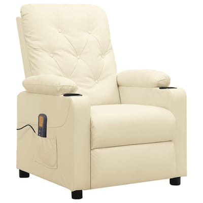 vidaXL - Massagestoel - kunstleer - crèmekleurig
