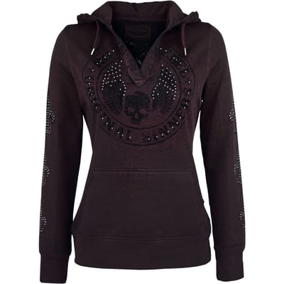 Rock Rebel by EMP - Rock Trui met capuchon - Never Regret - L tot XXL - voor Vrouwen - bordeaux