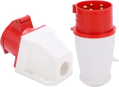 Driefasige 16A stekker en stopcontact met 5 pinnen voor wandmontage, IP44 waterdicht, 220-380V/240-415V, veilig en betrouwbaar voor industriële toepassingen