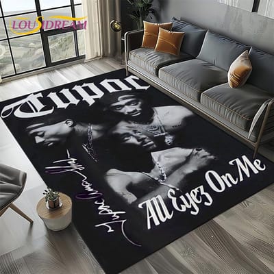 Rapper Eminem Tupac 2pac Hip-Hop Rap God Tapijt Vloerkleed voor Woonkamer Slaapkamer Huis Sofa Decoratie, Gebiedskleed Antislip Vloermat 40x60cm( 15x23in )