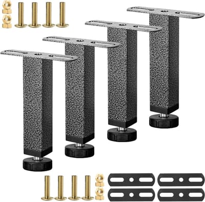 Verstelbare bedpoten - Meubelsteunen - Bedframe ondersteunen - Hoogte verstelbaar - 4 stuks - Wit