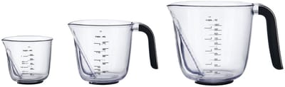 Maatbekers, Set van 3, Schuin, Kunststof, Transparant - KitchenAid