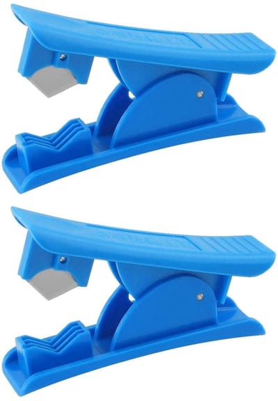 Dailygoods - 4 stuks PVC-buissnijder Nylon kunststof buissnijder, buissnijder kunststof, met veiligheidssluiting, voor tot 12.7mm OD PU PE buis, Blauw