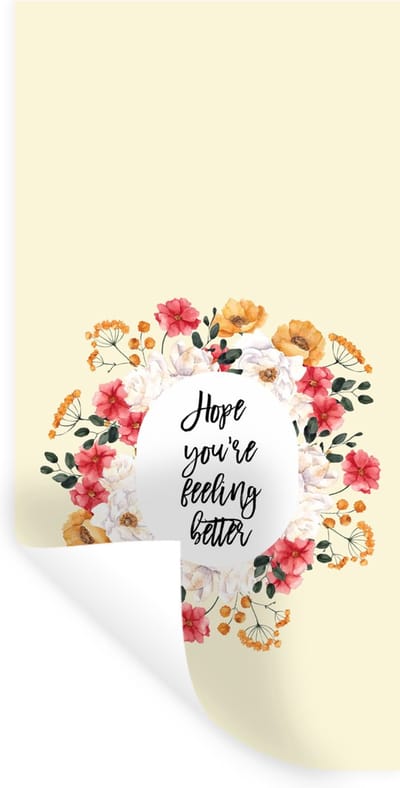 Muurstickers - Sticker Folie - Get well soon - Quotes - Bloem - Hope - 40x80 cm - Plakfolie - Muurstickers Kinderkamer - Zelfklevend Behang - Zelfklevend behangpapier - Stickerfolie