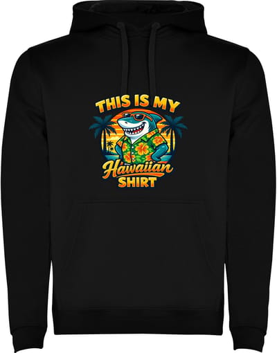 Zwarte hoodie Kleurrijke Haai met This is my Hawaii shirt - Dit is mijn Hawaii shirt - Geweldig - Humor Maat M