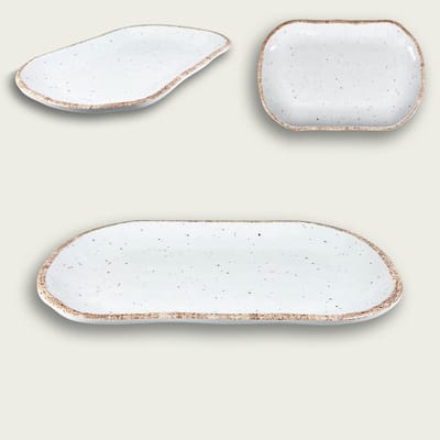 Arca TIERRA White - Rechthoekige Melamine Schaal 36x23x3cm – licht in gewicht – makkelijk stapelbaar – voor binnen en buiten