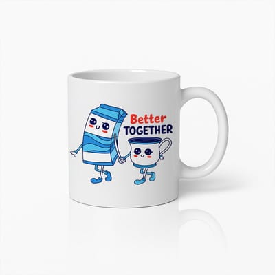 Better Together Mok 330ml – Schattige Cartoon Koffiebeker | Lief Vriendschapscadeau voor Stelletjes & Beste Vrienden