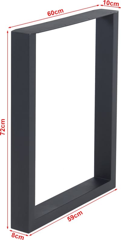 Stalen onderstel Makers set van 2 tafelpoot 72x60 cm zwart [en.casa]