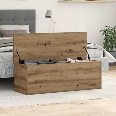 vidaXL - Opslagdoos - Artisan - Eiken - 102 - x - 35 - x - 35 - cm - Bewerkt - hout