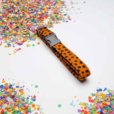 Honden riemen Brown Dots maat L