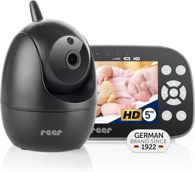 Digitale Babyfoon - Video Monitor - Baby Bewaken - 5 Inch HD Scherm - 300m Bereik - Wit