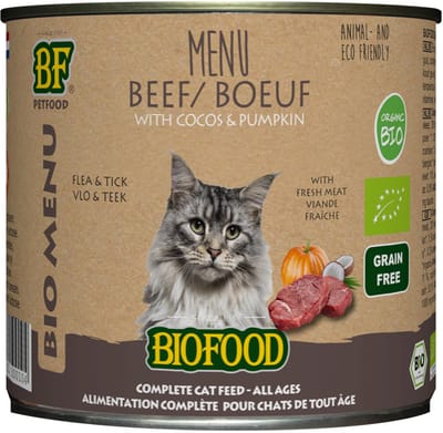 Biofood Organic - Biologisch Kattenvoer Natvoer - Rund - 200 gr NL-BIO-01
