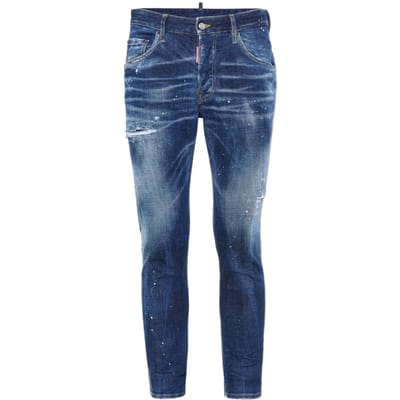 Skater Destroyed Denim Slim Fit Jeans