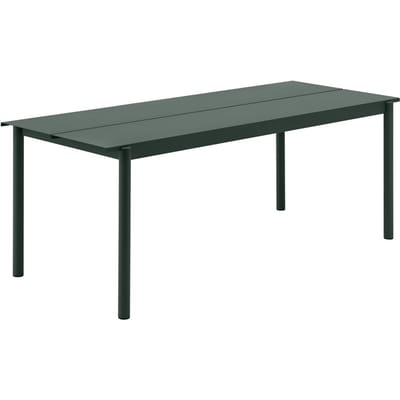 Muuto Linear Steel Tafel - donkergroen - 200 x 75 cm