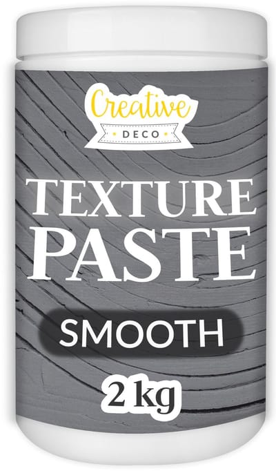 Creative Deco Structuurpasta met Gladde 2 kg | Donker Grijs Fijne Pasta voor Kunstprojecten voor Acrylverf Eenvoudig te Gebruiken met een Spatel Voor het Creëren van 3D-effecten, Structuren