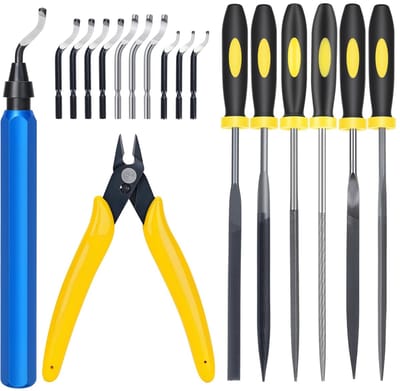 Ontbramer Gereedschap Set - 3D Print Tools - Modelbouw Afwerking - 18 Delig Inclusief Vijlen - 19x13x2 cm