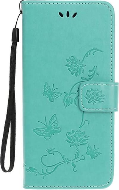 Shop4 - Motorola Moto G8 Hoesje - Wallet Case Vlinder Patroon Groen