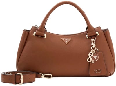 GUESS handtas schoudertas Evie Triple Compartment Satchel Bag Cognac bruine