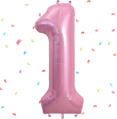 Grote Roze Cijferballon 1 (101 cm) - Folieballon voor Verjaardag 1 Jaar Decoratie
