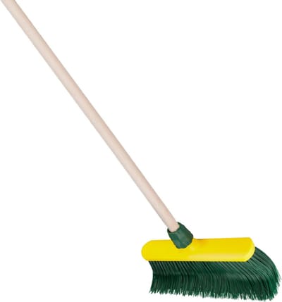Buemag klauw bezem kop 30 cm - houten steel 130 cm - voegenbezem - kunstgras bezem - Kromme hoek vezels