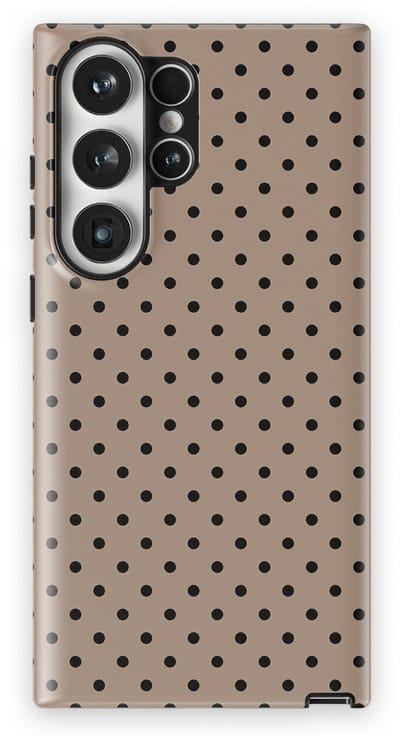 Polka Dots Hoesje Samsung Galaxy S23 Ultra | Geschikt Voor Mag | Stippen Design Backcover Samsung Galaxy S23 Ultra Cacoa Noir