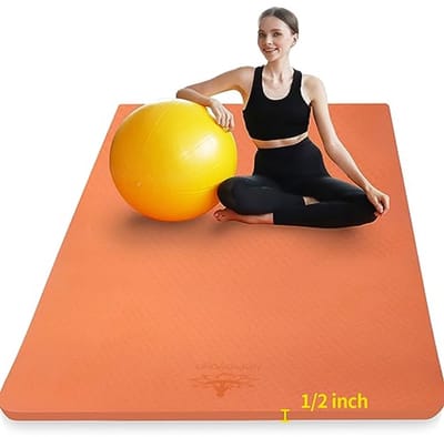 Extra Dikke Antislip Yoga Mat voor Yoga, Pilates en Thuis Fitness - 6'x4'x1/2"