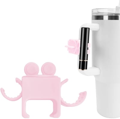Allecto - Tumbler Chapstick Houder - Sleutelhangerhouder - Roze - Lippenbalsembevestiging - Geschikt voor Simple Modern 30oz/40oz - Ideaal voor ond...