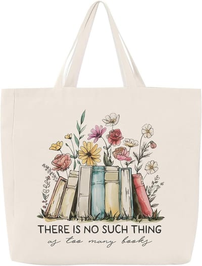 Stoffen Draagtas voor Dames - Herbruikbare Boodschappentas met Esthetisch Design - Katoenen Linnen Tas voor Boekenliefhebbers 40 x 35 cm