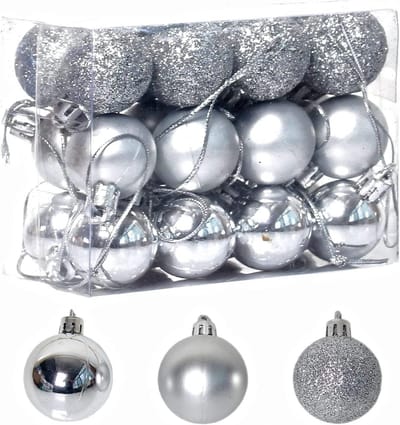 Kerstballen 24PCS 3CM, Schitterende Decoratie voor Kerstboom, Shatterproof Ornamenten, Frosted en Matt Afwerking, Perfect voor Feestelijke Versiering
