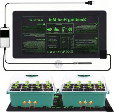 Verwarmingsmat met Thermostaat en Timerfunctie voor Zaailingen, Huisdieren en Reptielen - 55 x 27 cm, Ideaal voor Planten en Groei