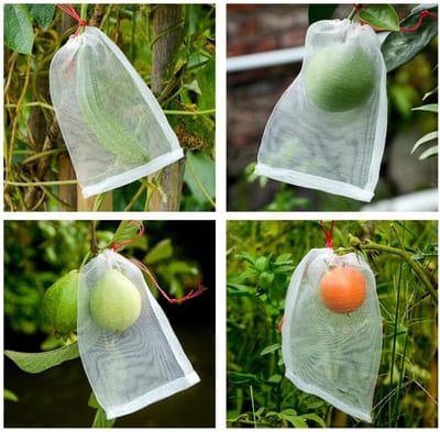 10 stuksFruit beschermingszak 40 x 60 cm insectenbeschermingszak met trekband ademhalingsactief netzak herbruikbaar fruitbeschermingszak wit netzak beschermingszak tegen wespen vogels fruitvliegen