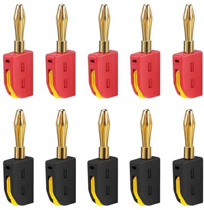 Banaanstekkers 4 mm - 10 Stuks Banaanconnectoren voor Luidsprekers en Versterkers
