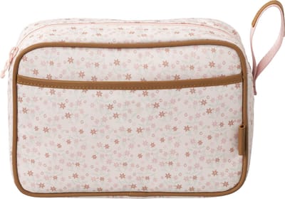 Fresk Toilettas voor Kinderen Meisjes - Met rits & draaglus – Reistas met dubbel vak – Organizer – 24 x 17 x 7 cm - Roze - Garden Flowers