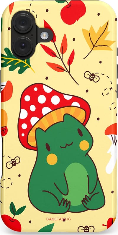 Casetastic hoesje geschikt voor Apple iPhone 16 Plus - MagSafe - Dubbellaagse bescherming - Kwakende vriendjes - Fashion Case - Beige Groen Rood