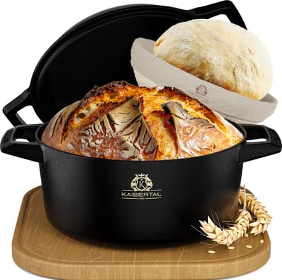 Gietijzeren Broodpan - Broodbakvorm Broodpot - Brood Bakken - Gelijkmatige Warmteverdeling - 26 cm - Zwart