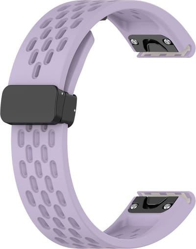 Siliconen bandje - geschikt voor Garmin Fenix 5 / 5 Plus / 6 / 6 Pro / 7 / 7 Pro / 8 (47 mm) / E (47 mm) / Epix (Pro) (2) 47 mm / Quatix 5 / 6 / 7 / 7 Pro / Approach S60 / S62 / S70 47 mm / MARQ / D2 Delta / D2 Mach 1 / Descent G1 - lila
